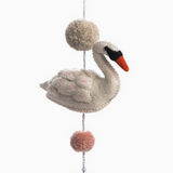 Décoration cygne avec pompon rose
