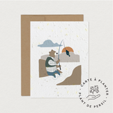 Carte de souhaits – Ours pêcheur (à planter)