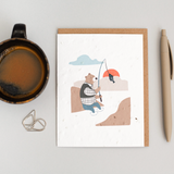 Carte de souhaits – Ours pêcheur (à planter)