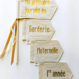 Drapeaux précieuses étapes : Ensemble 3 étapes (garderie, maternelle, 1ère année)