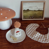 Mini Chapeau de fête : pompon caramel - Broderie Champignon