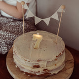 Décoration gâteau (CAKE TOPPER) : FANION CRÈME FANCY LITTLE DAY