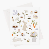 Carte de souhaits - Marie-Lise Illustration - Lapins de printemps