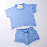 Ensemble 2 pièces en tricot de coton - To the sea - OCÉAN BLEU