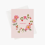 Carte de souhaits - Marie-Lise Illustration - Pivoines et fraises pour maman